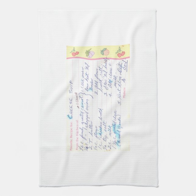 Add your own mum or grandma's favourite recipe tea towel (Vertical)