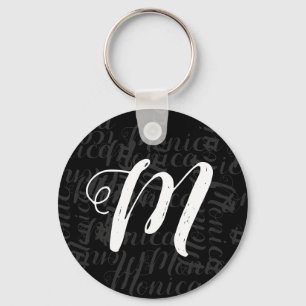 add your own name & initial to create a monogram key ring