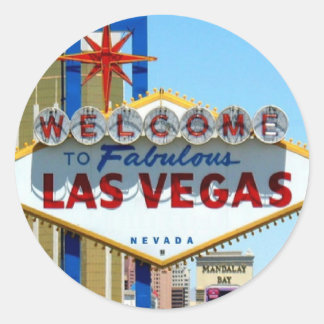 ADD YOUR OWN NAME LAS VEGAS Sticker! Classic Round Sticker