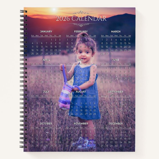 Add Your Own Photo 2026 Calendar |  Notebook (Front)