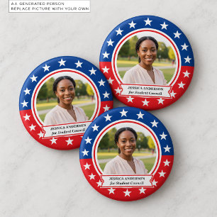 Add Your Own Photo and Election Campaign Title 6 Cm Round Badge