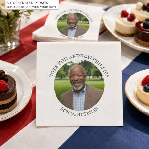 Add Your Own Photo and Election Campaign Title Napkin