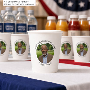 Add Your Own Photo and Election Campaign Title Paper Cups