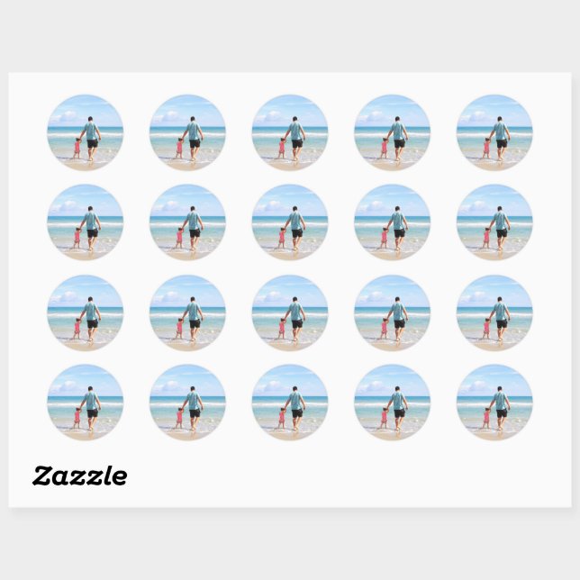 Add Your Own Photo and/or Text Classic Round Sticker (Sheet)