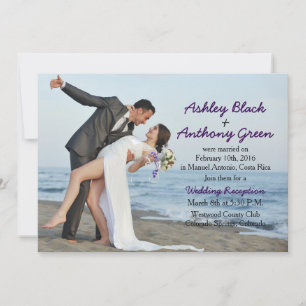 Add Your Own Photo Beach Wedding Reception Only Invitation