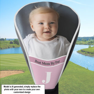 "Add your own photo" Best Mum template pink Golf Head Cover