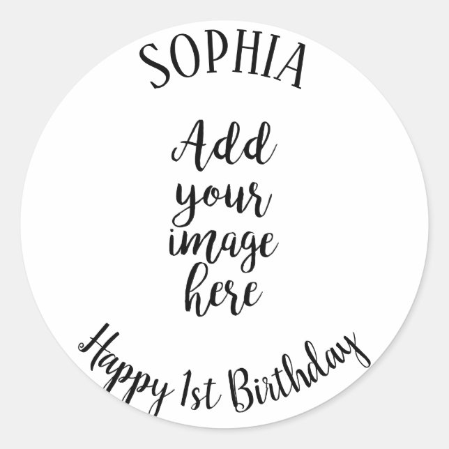 Add your own photo Birthday Sticker (Front)