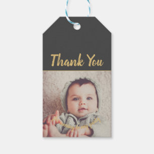 Add Your Own Photo Birthday Thank You for coming Gift Tags