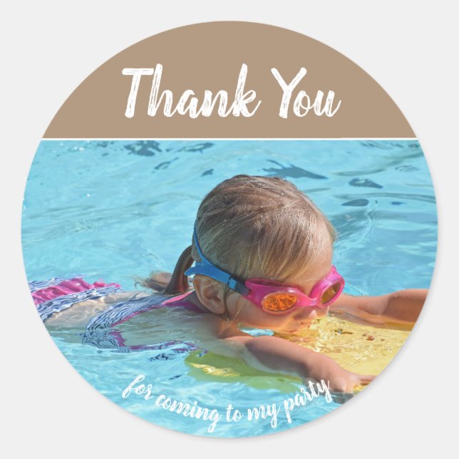 Add Your Own Photo Birthday Thank You Stickers (Front)