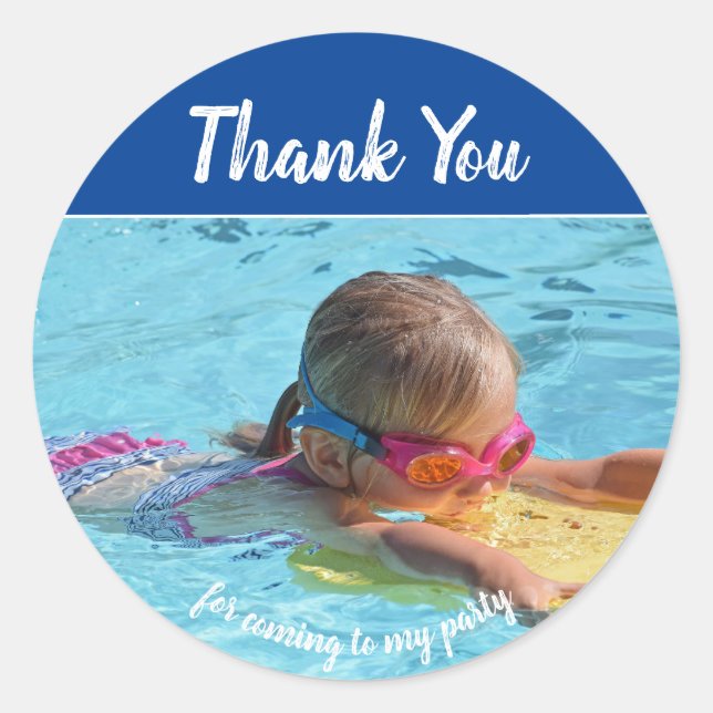 Add Your Own Photo Birthday Thank You Stickers (Front)