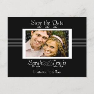 Add your own photo - Black Announcement Postcard