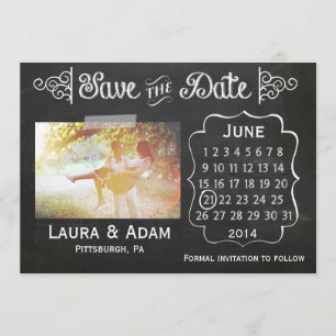 Add Your Own Photo Chalkboard Save the Date