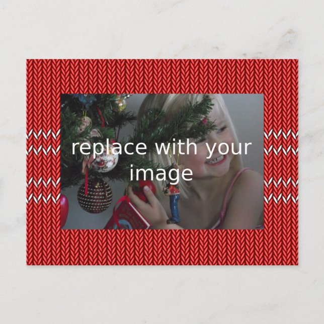 Add your own photo Christmas Sweater Holiday Postcard (Front)