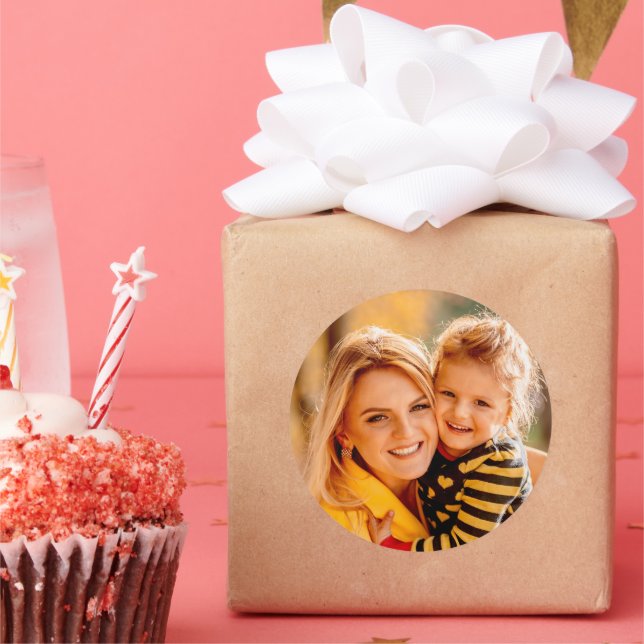 Add Your Own Photo Classic Round Sticker (Party)