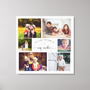 Add your own Photo Collage Mother Best Mum Quote Canvas Print