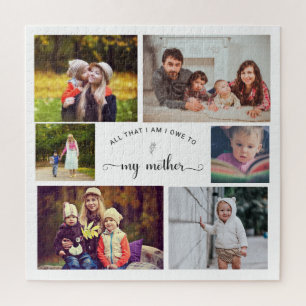 Add your own Photo Collage Mother Best Mum Quote Jigsaw Puzzle