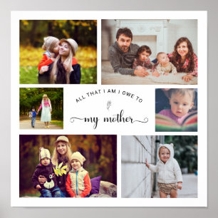 Add your own Photo Collage Mother Best Mum Quote Poster