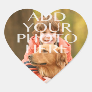 Add Your Own Photo Custom Personalised Heart Sticker