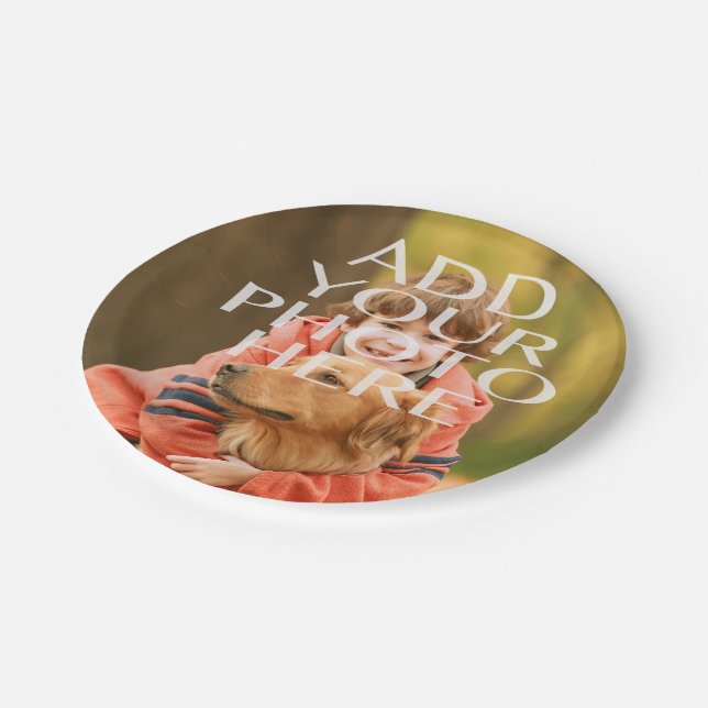 Add Your Own Photo Custom Personalised Paper Plate (Angled)