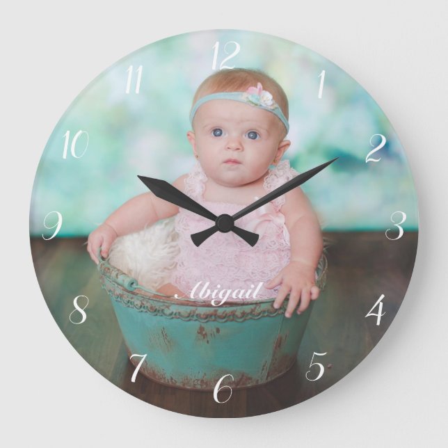 Add Your Own Photo Custom Round Clock (Front)