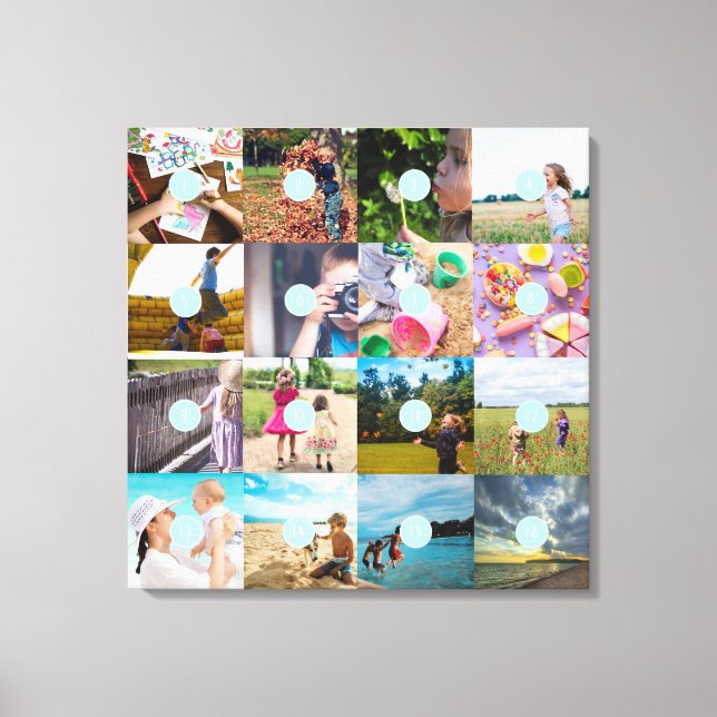 Add your own Photo Customisable 16 images Canvas Print (Front)