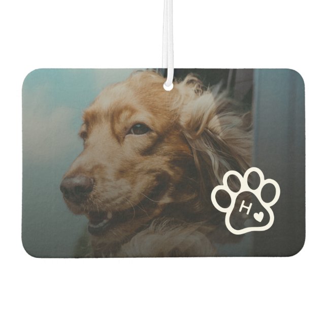 Add Your Own Photo Dog Pets Monogram Car Air Freshener (Front)
