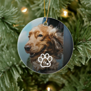 Add Your Own Photo Dog Pets Monogram Ceramic Tree Decoration