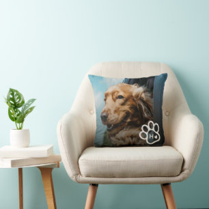 Add Your Own Photo Dog Pets Monogram Cushion