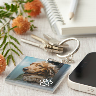 Add Your Own Photo Dog Pets Monogram Key Ring