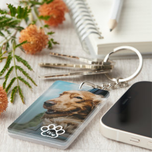 Add Your Own Photo Dog Pets Monogram Key Ring