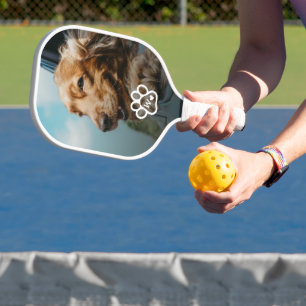 Add Your Own Photo Dog Pets Monogram Pickleball Paddle