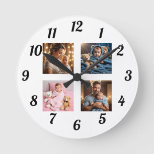 Add your own Photo Family Round Clock
