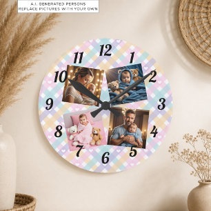 Add your own Photo Family Round Clock