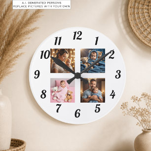 Add your own Photo Family Round Clock