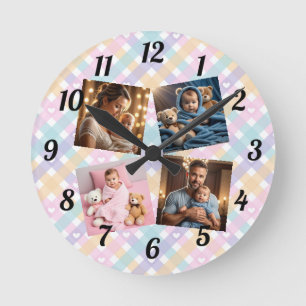 Add your own Photo Family Round Clock
