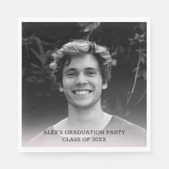 Add Your Own Photo Graduation Party Paper Napkin (Front)