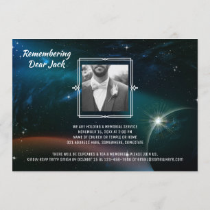 Add Your Own Photo Memorial Galaxy Stars Planets Invitation