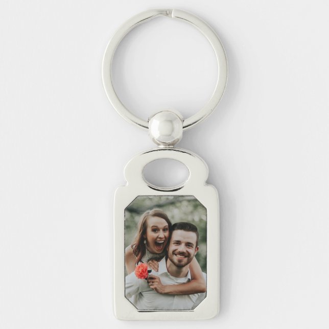 "Add Your Own Photo" Metal Keychain (Front)
