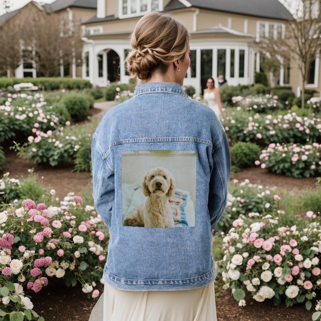 Add your own photo or artwork Personalised Denim Jacket (Wedding Back)