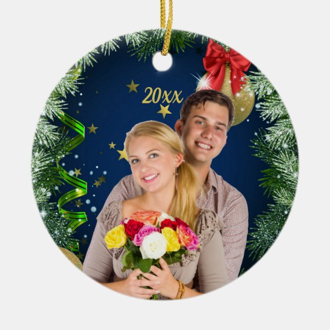 Add Your Own Photo Personalised Christmas Ornament (Front)