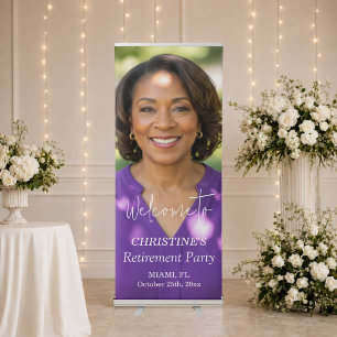 Add Your Own Photo Retirement Party Welcome Retractable Banner