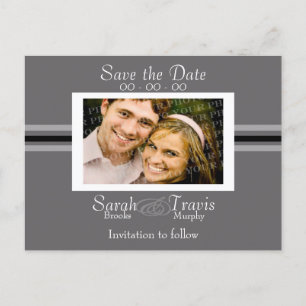 Add your own photo - Silver Announcement Postcard