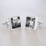 Add Your Own Photo Silver Finish Cufflinks<br><div class="desc">Custom photo cufflinks are the perfect one of a kind gift for father's day,  weddings,  etc</div>