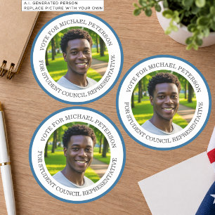 Add Your Own Photo Student Council Representative Classic Round Sticker
