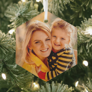 Add Your Own Photo Template Glass Tree Decoration