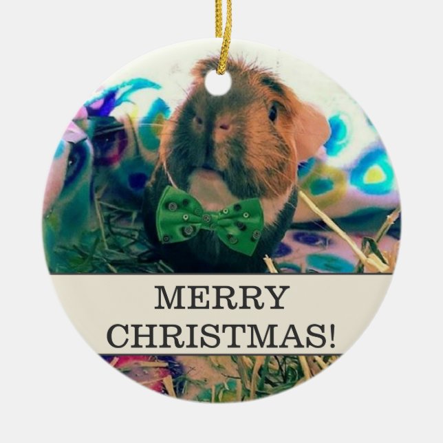 ADD YOUR OWN PHOTO & TEXT Christmas Ornament (Front)
