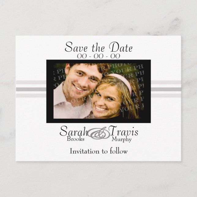 Add your own photo - White Announcement Postcard (Front)