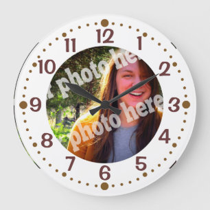 Add Your Own Photo White Clock w/ Minutes Template