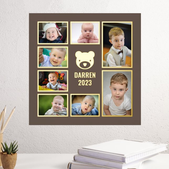 Add Your Own Photos 7 Child Photo Collage Foil Prints (In Situ (Desk 3))