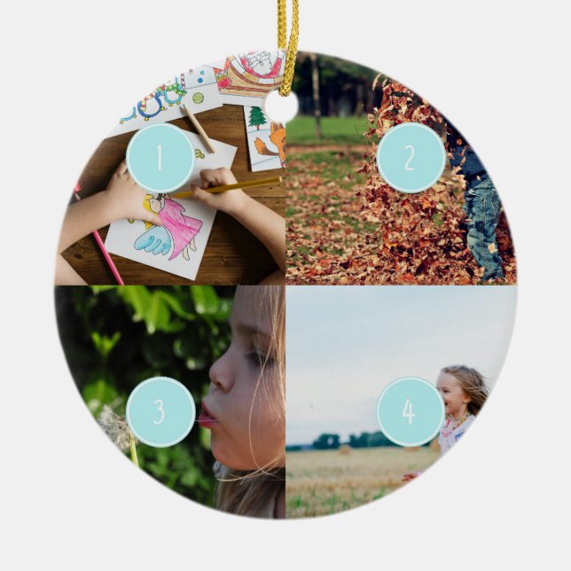add Your Own Photos Customisable 4 image ornament (Front)